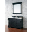 James Martin Brookfield 48" Antique Black Single Vanity with 3 cm Classic White Quartz Top 147-114-5236-3CLW