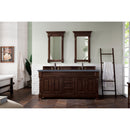 James Martin Brookfield 72" Burnished Mahogany Double Vanity with 3 cm Charcoal Soapstone Quartz Top 147-114-5761-3CSP