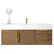 James Martin Mercer Island 48" Single Vanity Latte Oak Radiant Gold with Glossy White Composite Top 389-V48-LTO-G-GW