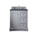 James Martin De Soto 30" Single Vanity Silver Gray with 3 cm Charcoal Soapstone Quartz Top 825-V30-SL-3CSP