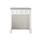 James Martin De Soto 30" Countertop Unit Makeup Counter Bright White with 3 cm Eternal Serena Quartz Top 825-CU30-BW-3ESR