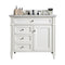 James Martin Brittany 36" Bright White Single Vanity with 3 cm Carrara Marble Top 650-V36-BW-3CAR