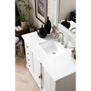 James Martin Providence 48" Single Vanity Cabinet Bright White with 3 cm Classic White Quartz Top 238-105-V48-BW-3CLW