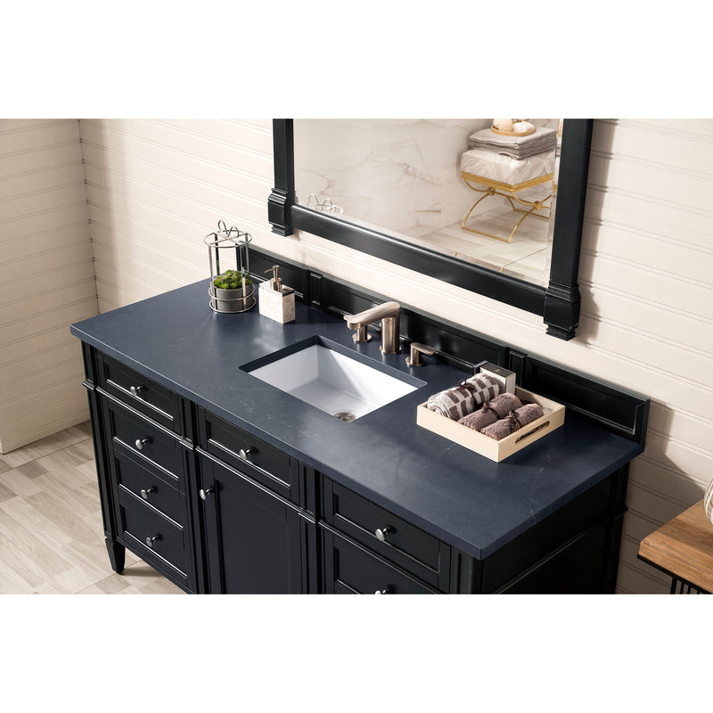 James Martin Brittany 60" Single Vanity Black Onyx with 3 cm Charcoal Soapstone Quartz Top 650-V60S-BKO-3CSP