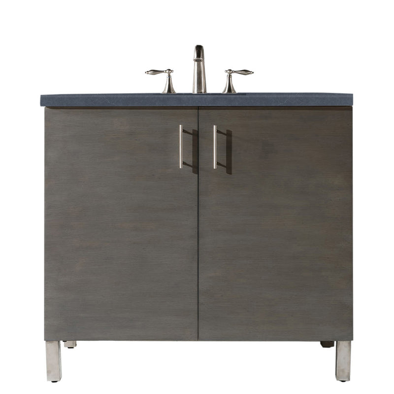 James Martin Metropolitan 36" Single Vanity Silver Oak with 3 cm Charcoal Soapstone Quartz Top 850-V36-SOK-3CSP