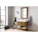 James Martin Columbia 36" Single Vanity Latte Oak Radiant Gold with Glossy White Composite Top 388-V36-LTO-RG-GW