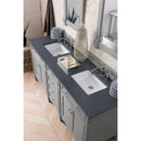 James Martin Brittany 72" Urban Gray Double Vanity with 3 cm Charcoal Soapstone Quartz Top 650-V72-UGR-3CSP