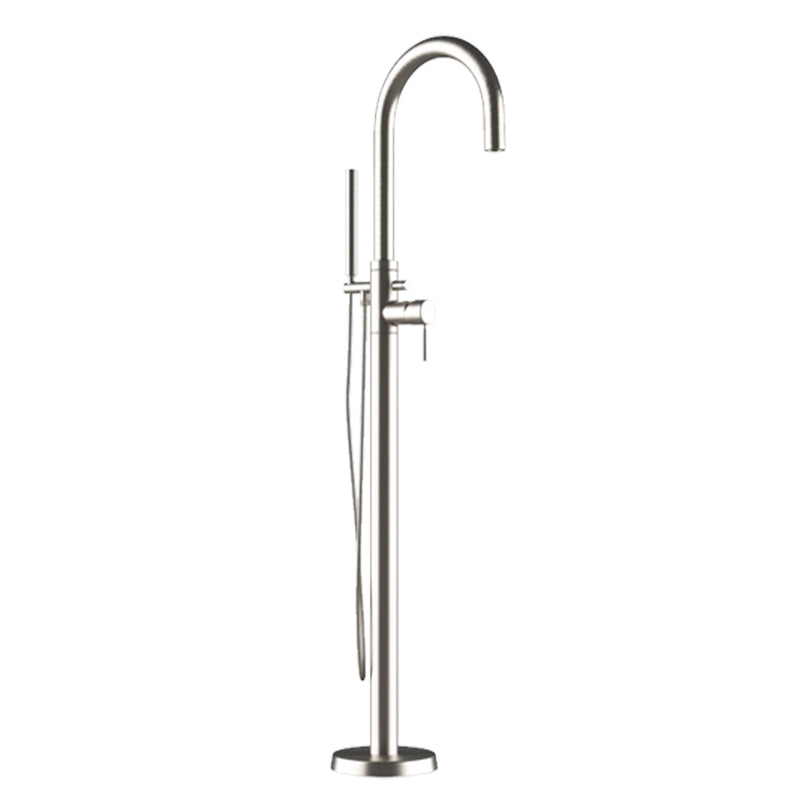 Cambridge Plumbing Modern Freestanding Tub Filler Faucet, Shower Wand BN