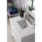 James Martin Palisades 36" Single Vanity Bright White with 3 cm Classic White Quartz Top 527-V36-BW-3CLW