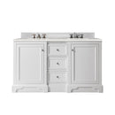 James Martin De Soto 60" Double Vanity Bright White with 3 cm Eternal Serena Quartz Top 825-V60D-BW-3ESR