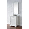 James Martin Savannah 26" Single Vanity Cabinet Bright White with 3 cm Classic White Quartz Top 238-104-V26-BW-3CLW