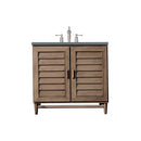 James Martin Portland 36" Single Vanity Whitewashed Walnut with 3 cm Cala Blue Quartz Top 620-V36-WW-3CBL