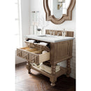 James Martin Castilian 36" Single Vanity Empire Gray with 3 cm Ethereal Noctis Quartz Top 160-V36-EG-3ENC