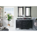 James Martin Brittany 60" Black Onyx Double Vanity with 3 cm Carrara Marble Top 650-V60D-BKO-3CAR