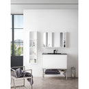 James Martin Milan 35.4" Square Cube Mirror Glossy White 803-M35.4-GW