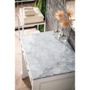 James Martin De Soto 30" Countertop Unit Makeup Counter Bright White with 3 cm Carrara Marble Top 825-CU30-BW-3CAR