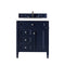 James Martin Brittany 30" Single Vanity Victory Blue with 3 cm Classic White Quartz Top 650-V30-VBL-3CLW