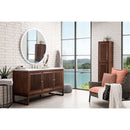 James Martin Athens 60" Single Vanity Cabinet Mid Century Acacia with 3 cm Classic White Quartz Top E645-V60S-MCA-3CLW