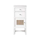 James Martin Athens 15" Cabinet with Drawers and Door Glossy White with 3 cm Arctic Fall Solid Surface Top E645-B15L-GW-3AF