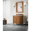 James Martin Brittany 30" Single Vanity Saddle Brown with 3 cm Carrara Marble Top 650-V30-SBR-3CAR