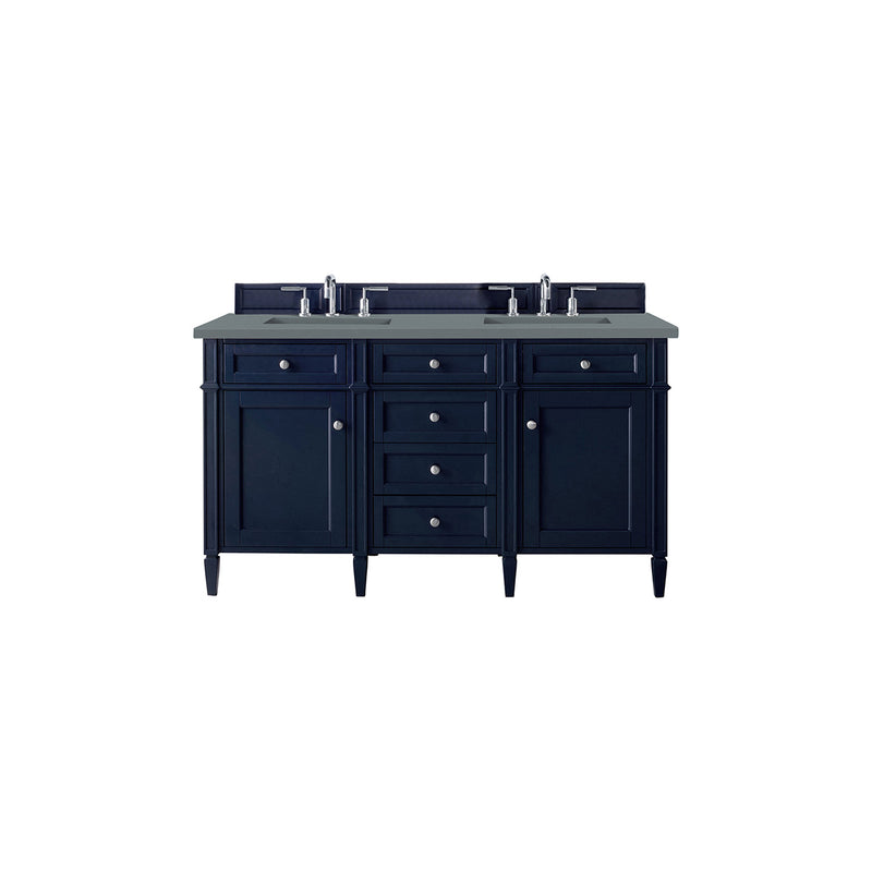 James Martin Brittany 60" Victory Blue Double Vanity with 3 cm Cala Blue Quartz Top 650-V60D-VBL-3CBL