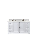 James Martin Providence 60" Double Vanity Cabinet Bright White with 3 cm Eternal Jasmine Pearl Quartz Top 238-105-V60D-BW-3EJP