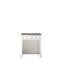 James Martin De Soto 30" Countertop Unit Makeup Counter Bright White with 3 cm Grey Expo Quartz Top 825-CU30-BW-3GEX