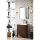 James Martin Britannia 24" Single Vanity Cabinet Mid Century Acacia with White Glossy Resin Countertop E652-V24-MCA-WG