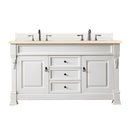 James Martin Brookfield 60" Bright White Double Vanity with 3 cm Eternal Marfil Quartz Top 147-V60D-BW-3EMR