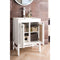 James Martin Addison 24" Single Vanity Cabinet with Doors Glossy White with White Glossy Resin Countertop E445-V24-GW-WG