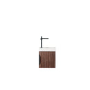 James Martin Columbia 16" Single Vanity Cabinet Coffee Oak with White Glossy Resin Countertop 388-V16-CFO-WG