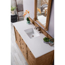 James Martin Savannah 60" Single Vanity Cabinet Driftwood with 3 cm Classic White Quartz Top 238-104-5311-3CLW