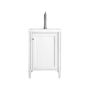 James Martin Britannia 24" Single Vanity Cabinet Glossy White with White Glossy Resin Countertop E652-V24-GW-WG