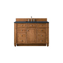 James Martin Bristol 48" Single Vanity Saddle Brown with 3 cm Charcoal Soapstone Quartz Top 157-V48-SBR-3CSP