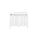 James Martin Palisades 48" Single Vanity Bright White with 3 cm Gray Expo Quartz Top 527-V48-BW-3GEX