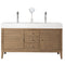 James Martin Linear 59" Double Vanity Whitewashed Walnut with Glossy White Composite Top 210-V59D-WW-GW