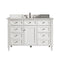 James Martin Brittany 48" Bright White Single Vanity with 3 cm Eternal Serena Quartz Top 650-V48-BW-3ESR