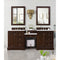 James Martin De Soto 82" Double Vanity Set Burnished Mahogany with Makeup Table 3 cm Classic White Quartz Top 825-V82-BNM-DU-CLW