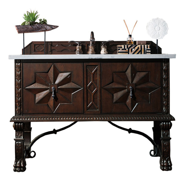 James Martin Balmoral 48" Antique Walnut Single Vanity with 3 cm Arctic Fall Solid Surface Top 150-V48-ANW-3AF