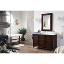 James Martin Portland 48" Single Vanity Burnished Mahogany with 3 cm Carrara Marble Top 620-V48-BNM-3CAR