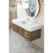 James Martin Mercer Island 48" Single Vanity Ash Gray Radiant Gold with Glossy White Composite Top 389-V48-AGR-G-GW