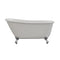 Cambridge Plumbing Cast Iron Swedish Slipper Tub 58"x30", No Faucet Drillings PC Feet