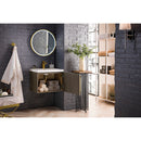 James Martin Columbia 24" Single Vanity Cabinet Ash Gray with White Glossy Resin Countertop 388-V24-AGR-WG