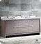 Fresca Allier 72" Gray Oak Modern Double Sink Bathroom Cabinet with Top and Sinks