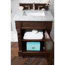 James Martin Brookfield 26" Burnished Mahogany Single Vanity with 3 cm Carrara Marble Top 147-114-V26-BNM-3CAR