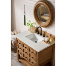 James Martin Malibu 36" Single Vanity Cabinet Honey Alder with 3 cm Eternal Jasmine Pearl Quartz Top 500-V36-HON-3EJP