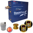 SteamSpa Royal 6 KW QuickStart Acu-Steam Bath Generator Package in Polished Gold