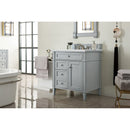 James Martin Brittany 30" Single Vanity Urban Gray with 3 cm Ethereal Noctis Quartz Top 650-V30-UGR-3ENC