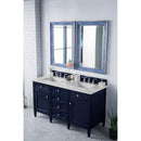 James Martin Brittany 60" Victory Blue Double Vanity with 3 cm Eternal Jasmine Pearl Quartz Top 650-V60D-VBL-3EJP