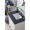 James Martin Palisades 30" Single Vanity Bright White with 3 cm Charcoal Soapstone Quartz Top 527-V30-BW-3CSP